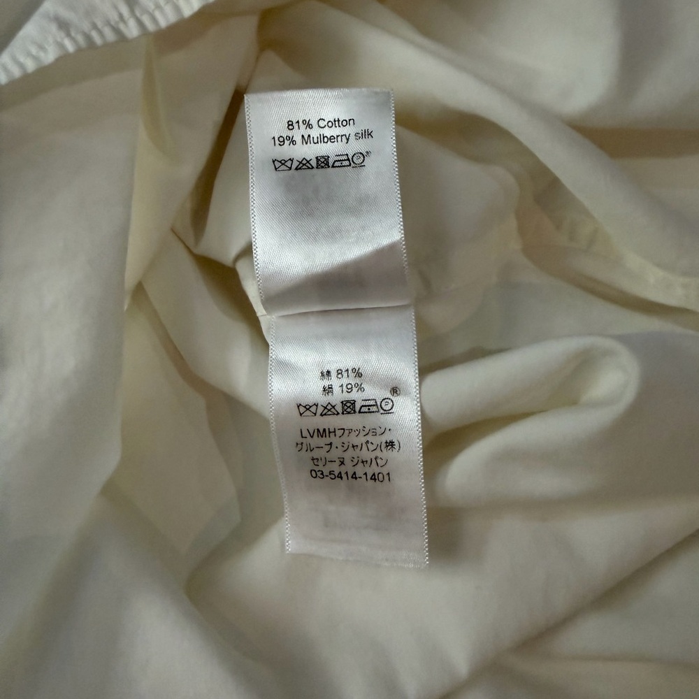 CELINE Phoebe Long Sleeve Cotton Silk Long Sleeve Top Blouse White 38 6-8 - Picture 8 of 13